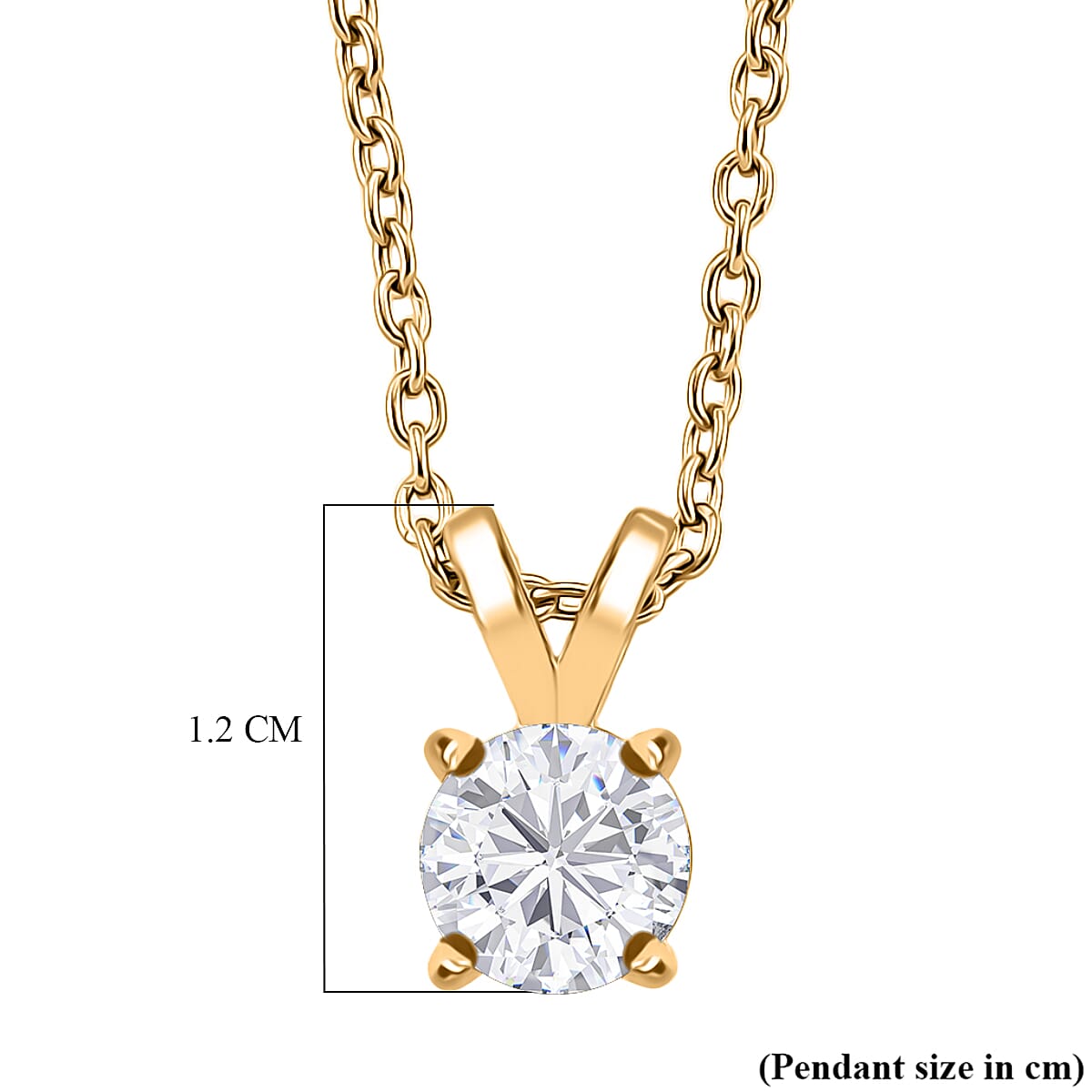 Moissanite Solitaire Pendant  Sterling Silver  1.000  Ct.