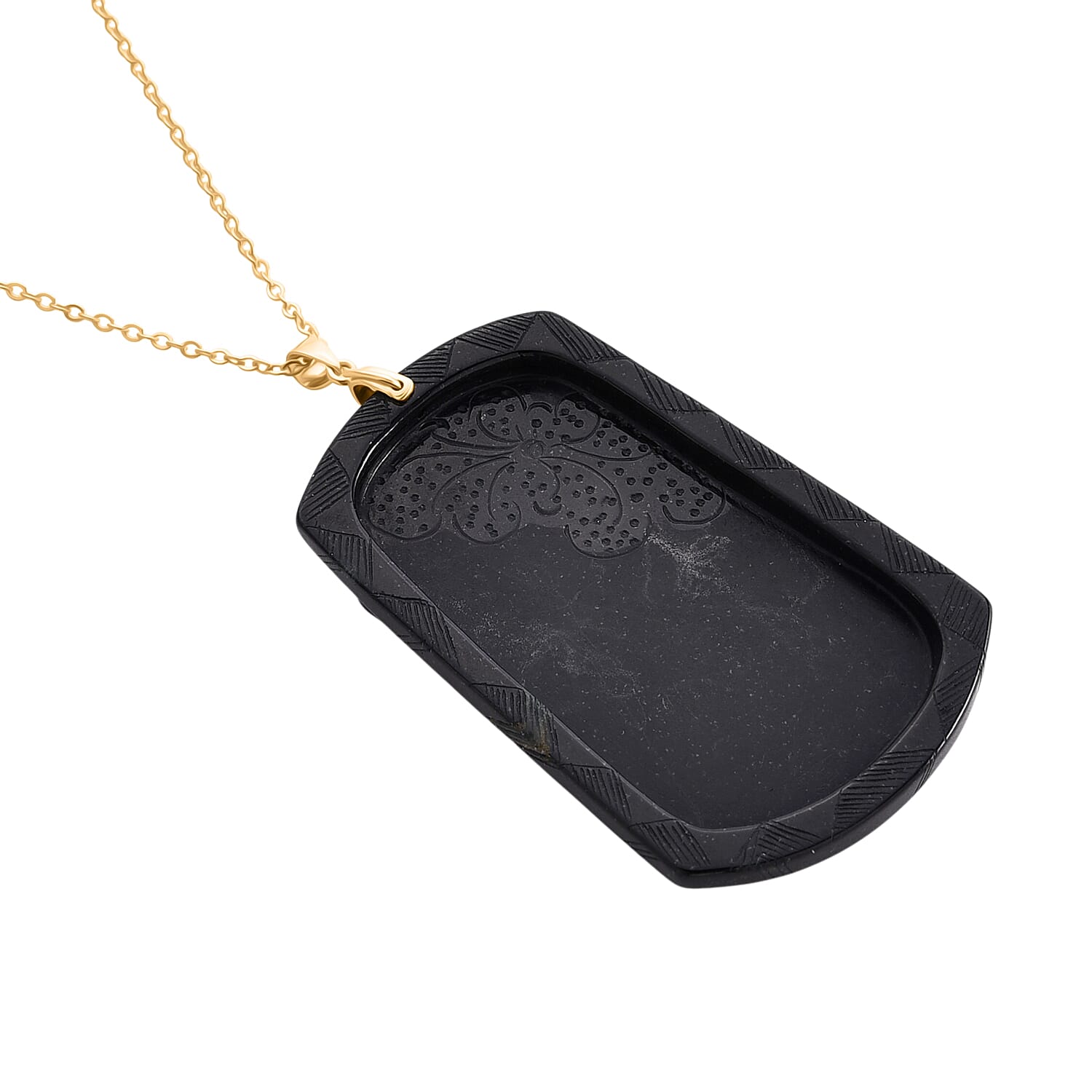 Black Jade Pendant with Chain (Size 20)  Sterling Silver  100.000  Ct.