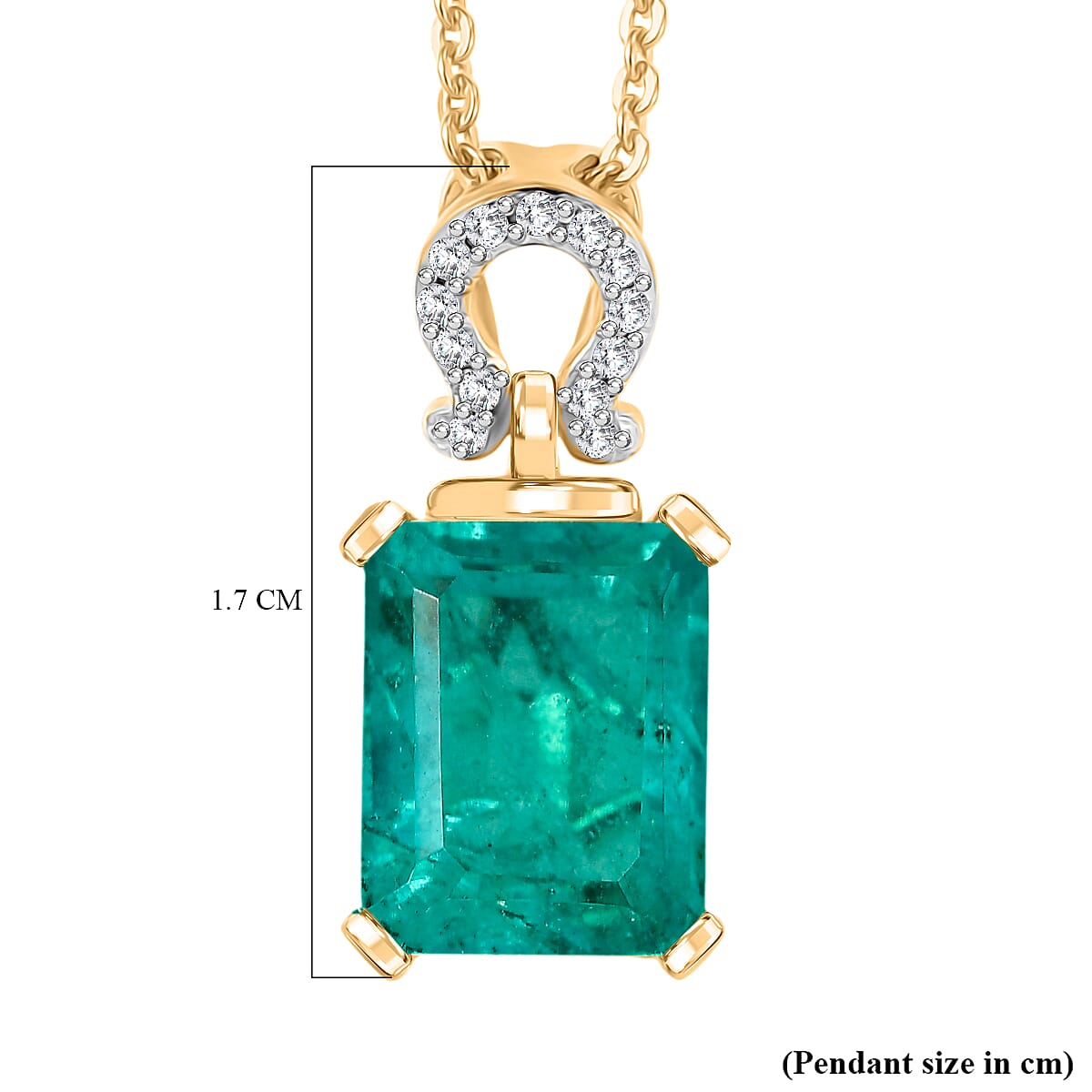 Emeraldine Triplet Quartz,  White Zircon Pendant with Torn Chain 19DC (Size 20)  Sterling Silver 0.26 ct  3.060  Ct.
