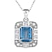 Citrine & White Zircon Pendant with Chain (Size 20) in Rhodium Overlay Sterling Silver 3.32 Ct.