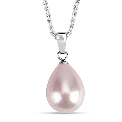 Pink Shell Pearl Pendant with Chain (Size 20)