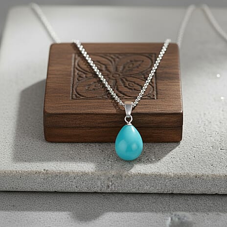 Sleeping Beauty Color Shell Pearl Pendant with Chain (Size 20)