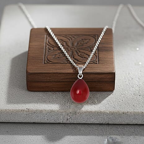 Red Shell Pearl Pendant with Chain (Size 20)