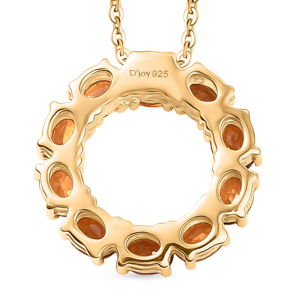 Hessonite Garnet Pendant with Torn Chain 19DC (Size 20) in 18K YG Plating Sterling Silver  2.100  Ct.