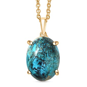 https://tjcuk.sirv.com/Products/44/4/4441280/EverTrue-Chrysocolla-Pendant-with-Chain-Size-20-in-Yelllow-Gold-Tone-9_4441280.jpg?w=342&h=342