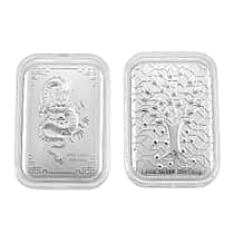 Embossed 999 Silver Dragon and Tree