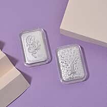 Embossed 999 Silver Dragon and Tree