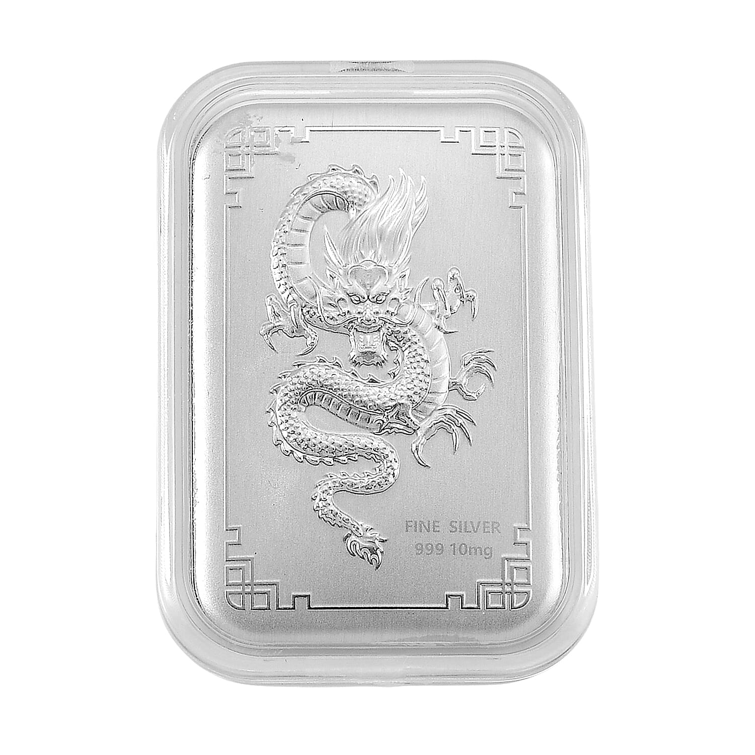Embossed 999 Silver Dragon and Tree