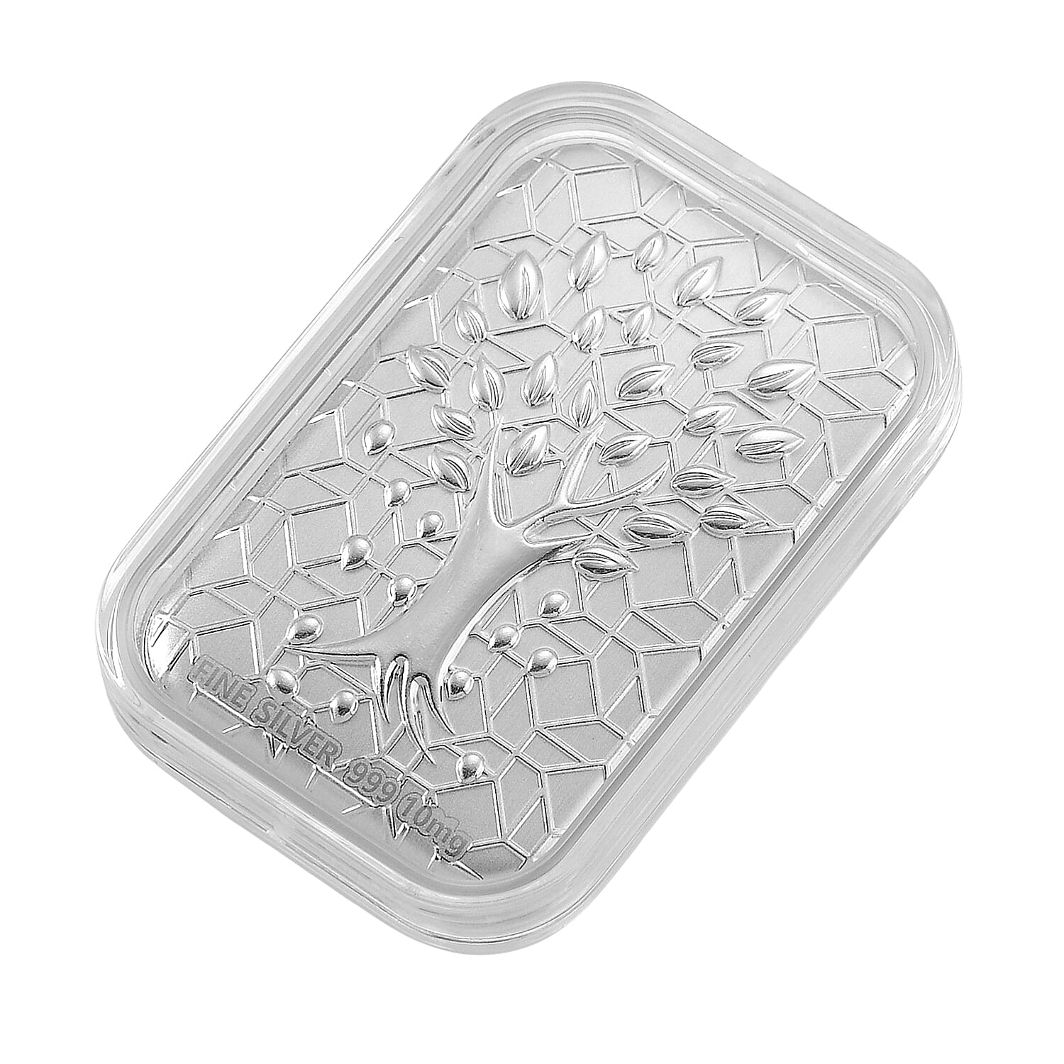 Embossed 999 Silver Dragon and Tree