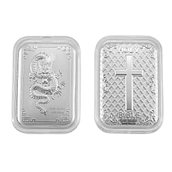 Set of 2 - 999 Silver Dragon and Tree Embossed Collectables