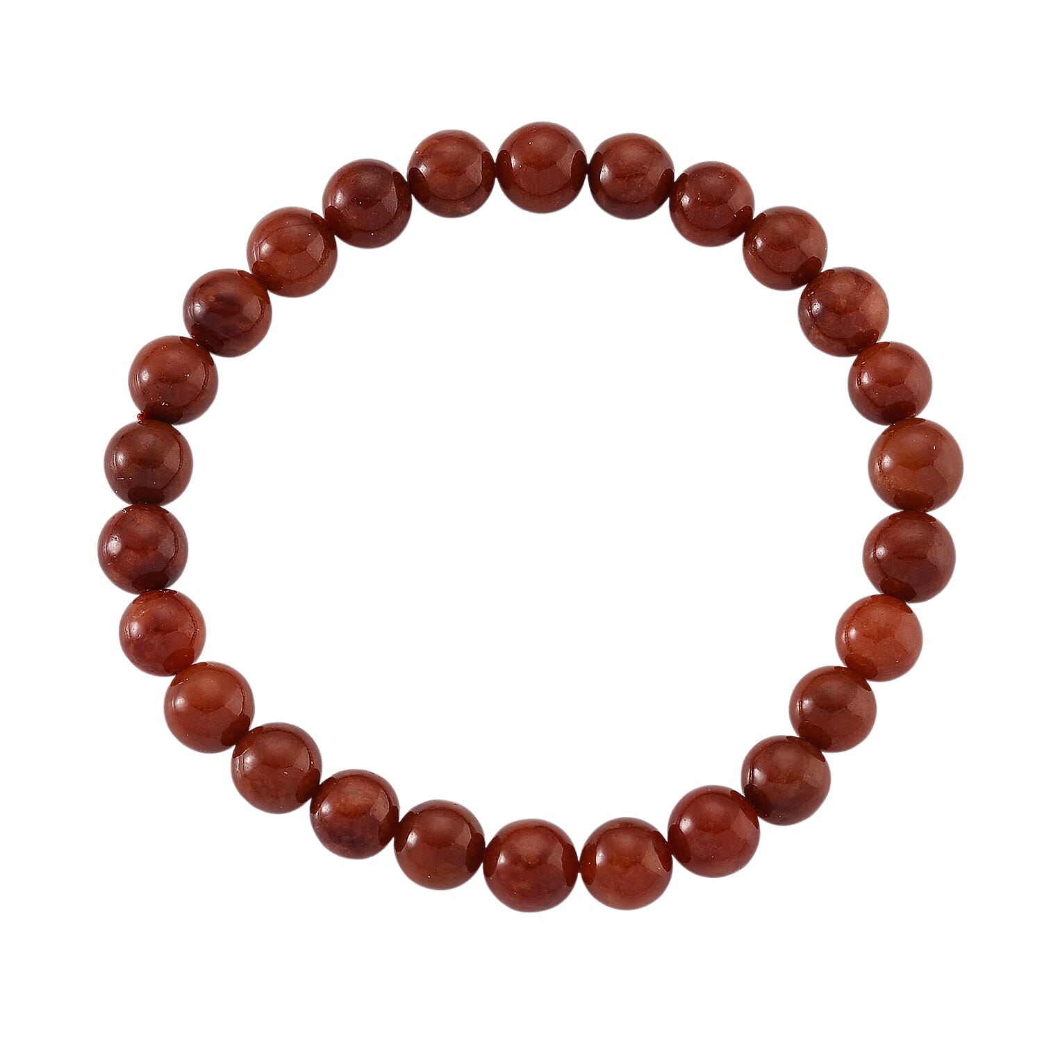 2 Piece Set - Red Jade & White Glass Stone Bracelet (Size 7.5) & Red Pen in Yellow Gold Plated 301.00 Ct.