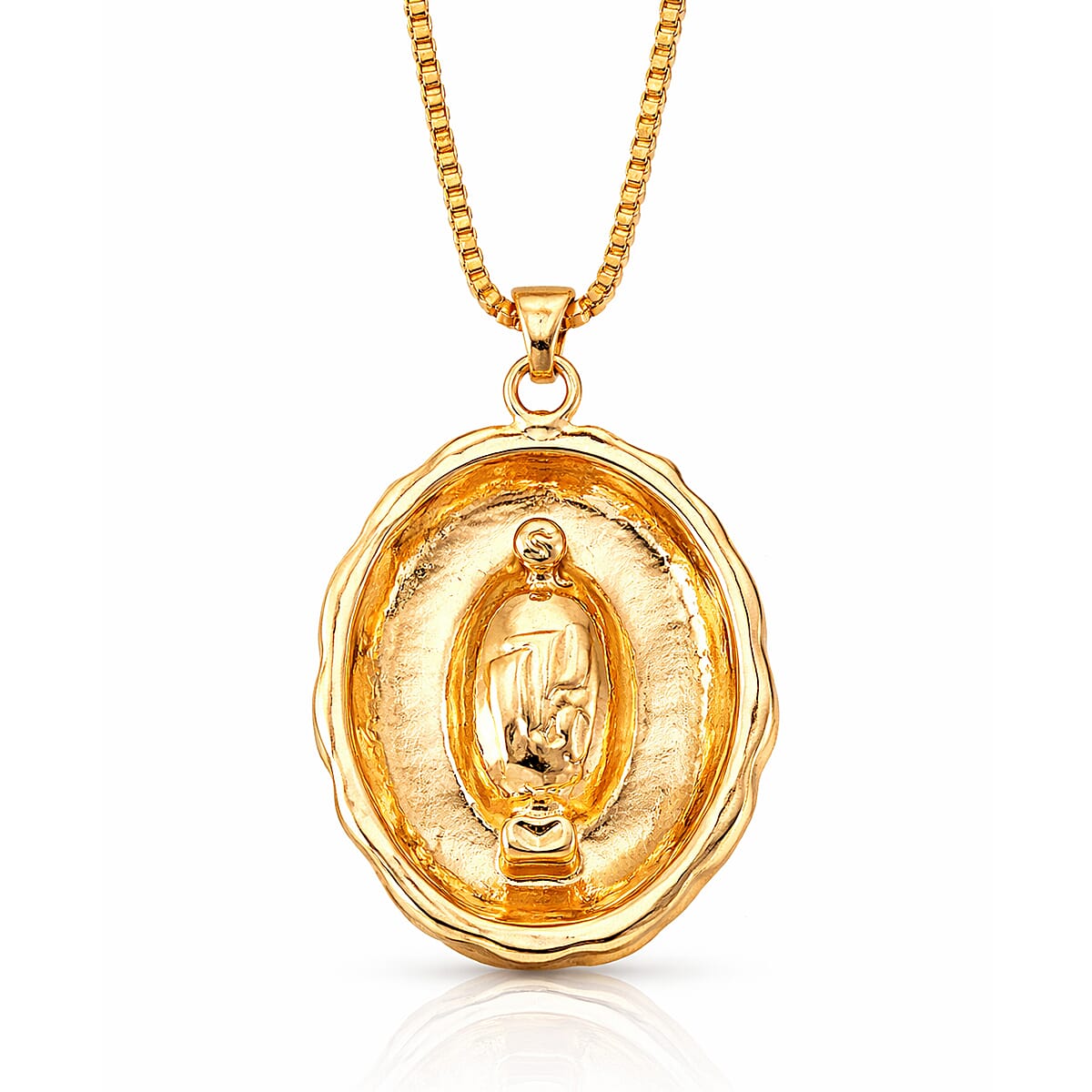 Set of 2 - Blue Crystal Necklace (Size - 20-2 Ext) & Earring with Push Back in Yellow Gold Tone