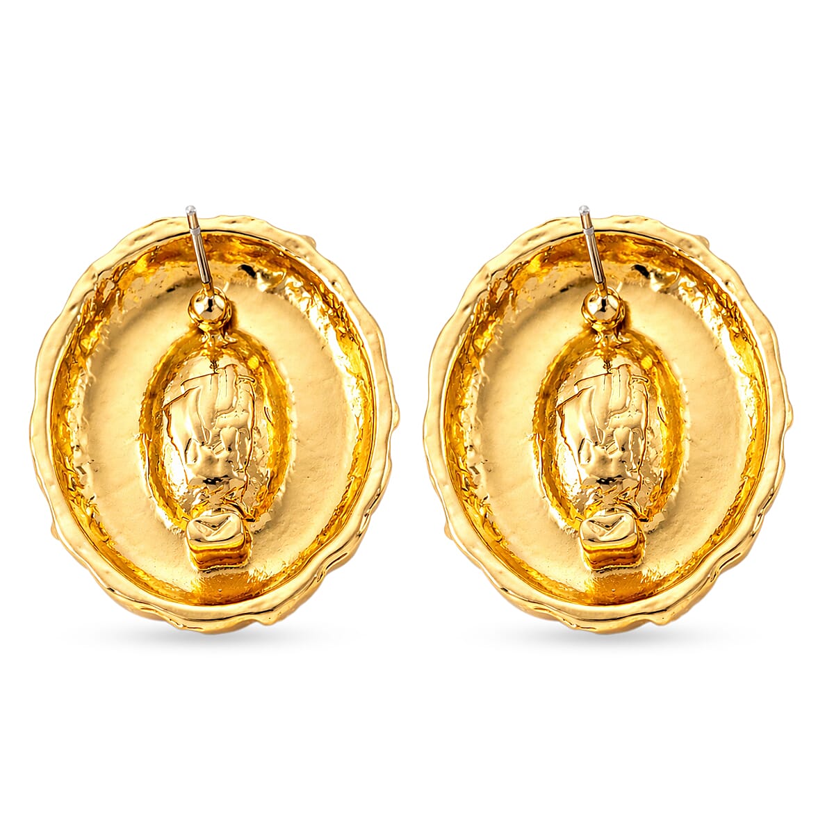 Set of 2 - Blue Crystal Necklace (Size - 20-2 Ext) & Earring with Push Back in Yellow Gold Tone