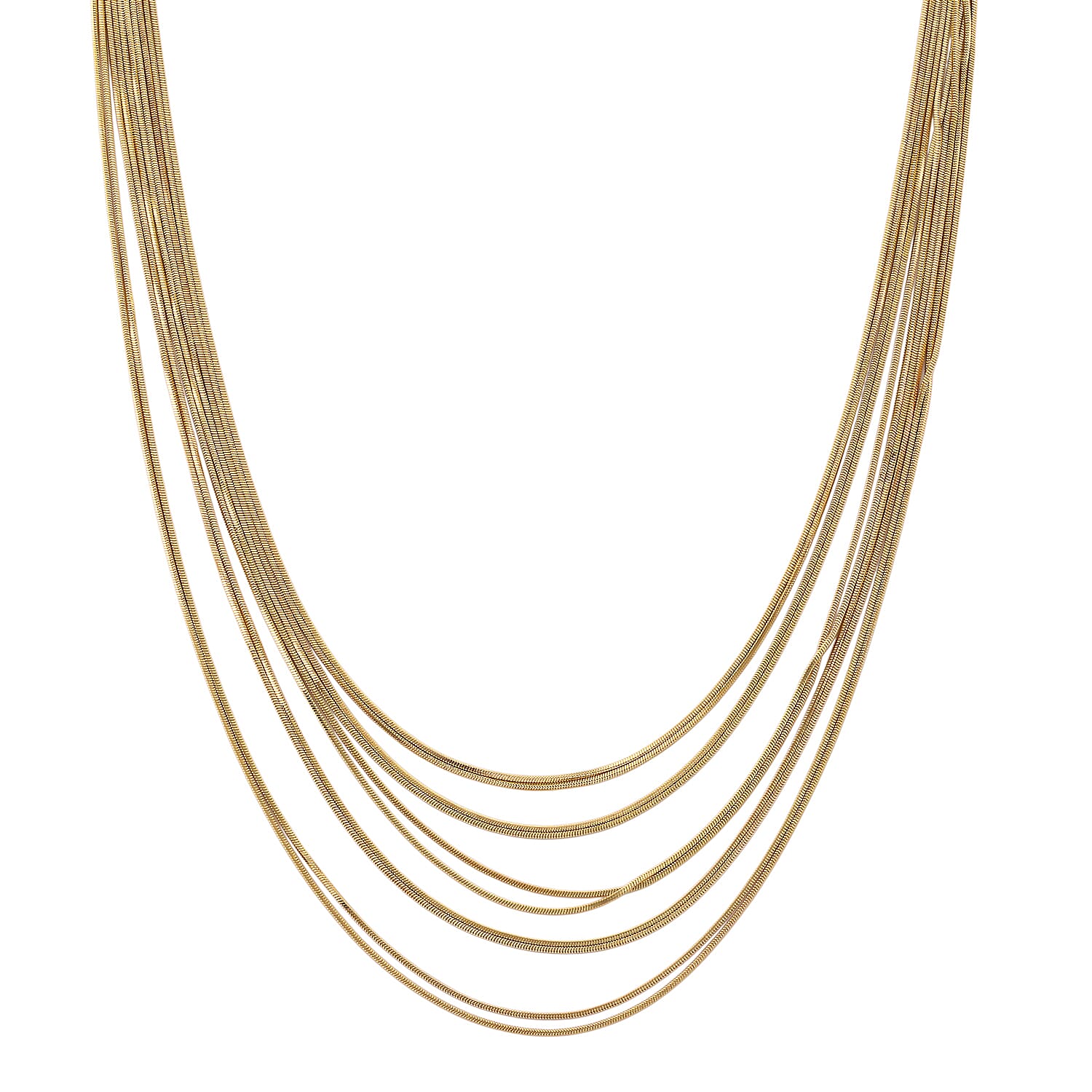 Set of 2 - Twisted Strand Bracelet (Size - 7-2 Ext) & Necklace (18-2 Ext) in Yellow Gold Tone