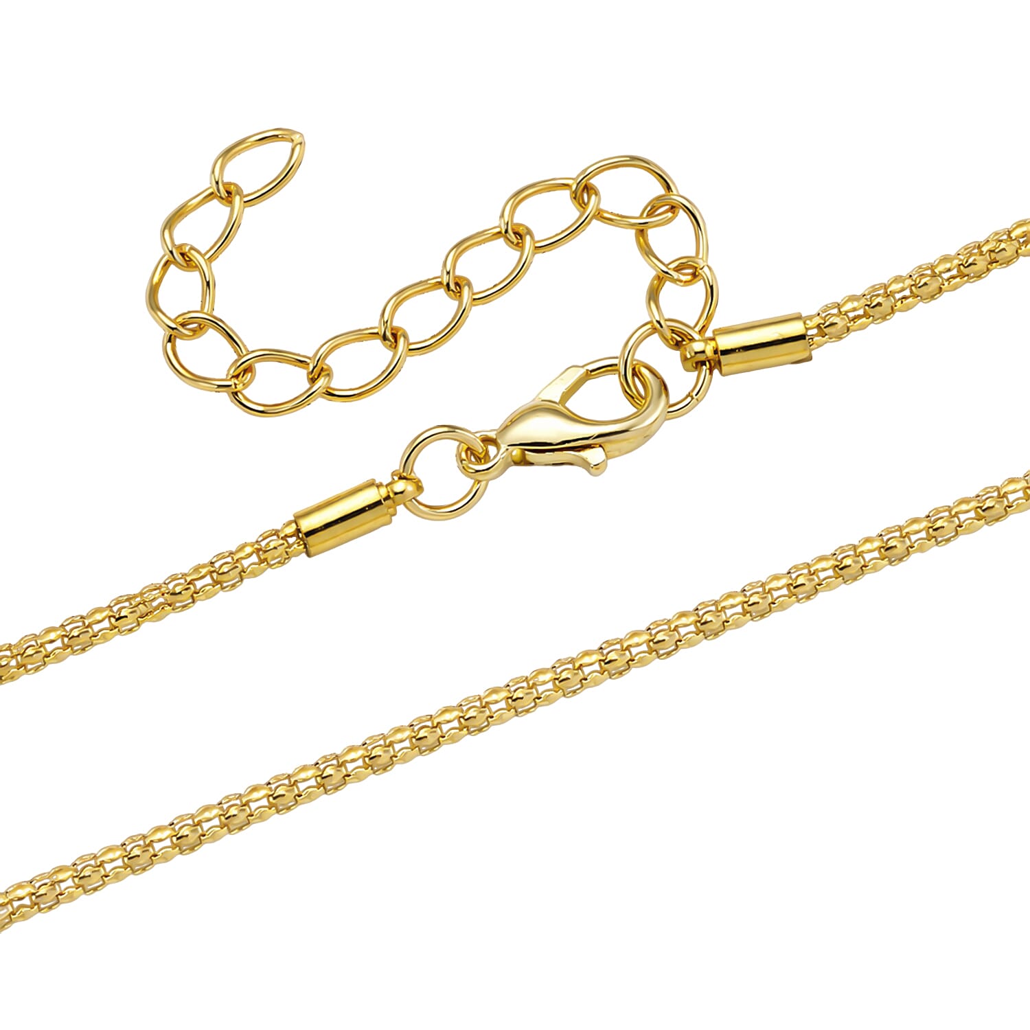 Set of 2 - Necklace (Size - 20-2) & Earring with Push Back in Yellow Gold Tone