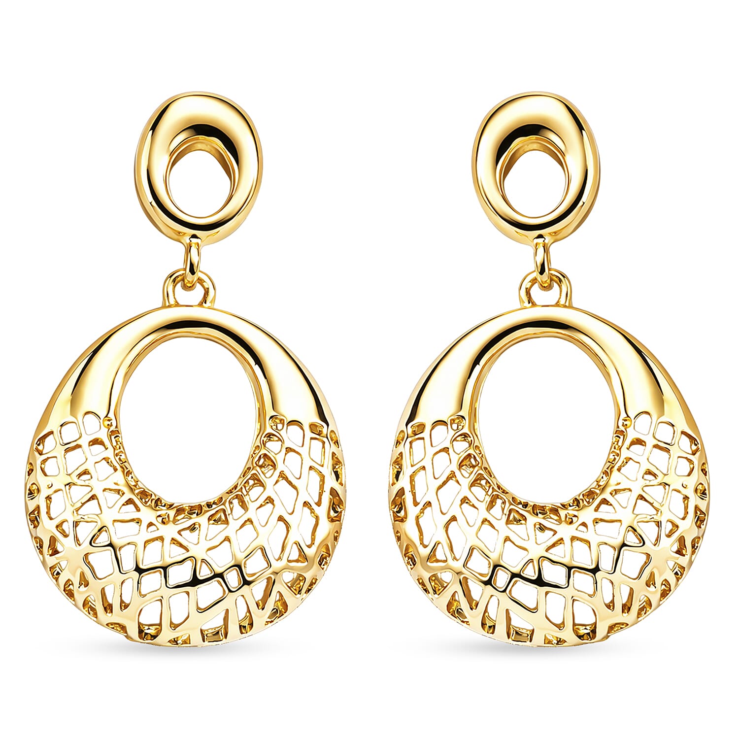 Set of 2 - Necklace (Size - 20-2) & Earring with Push Back in Yellow Gold Tone