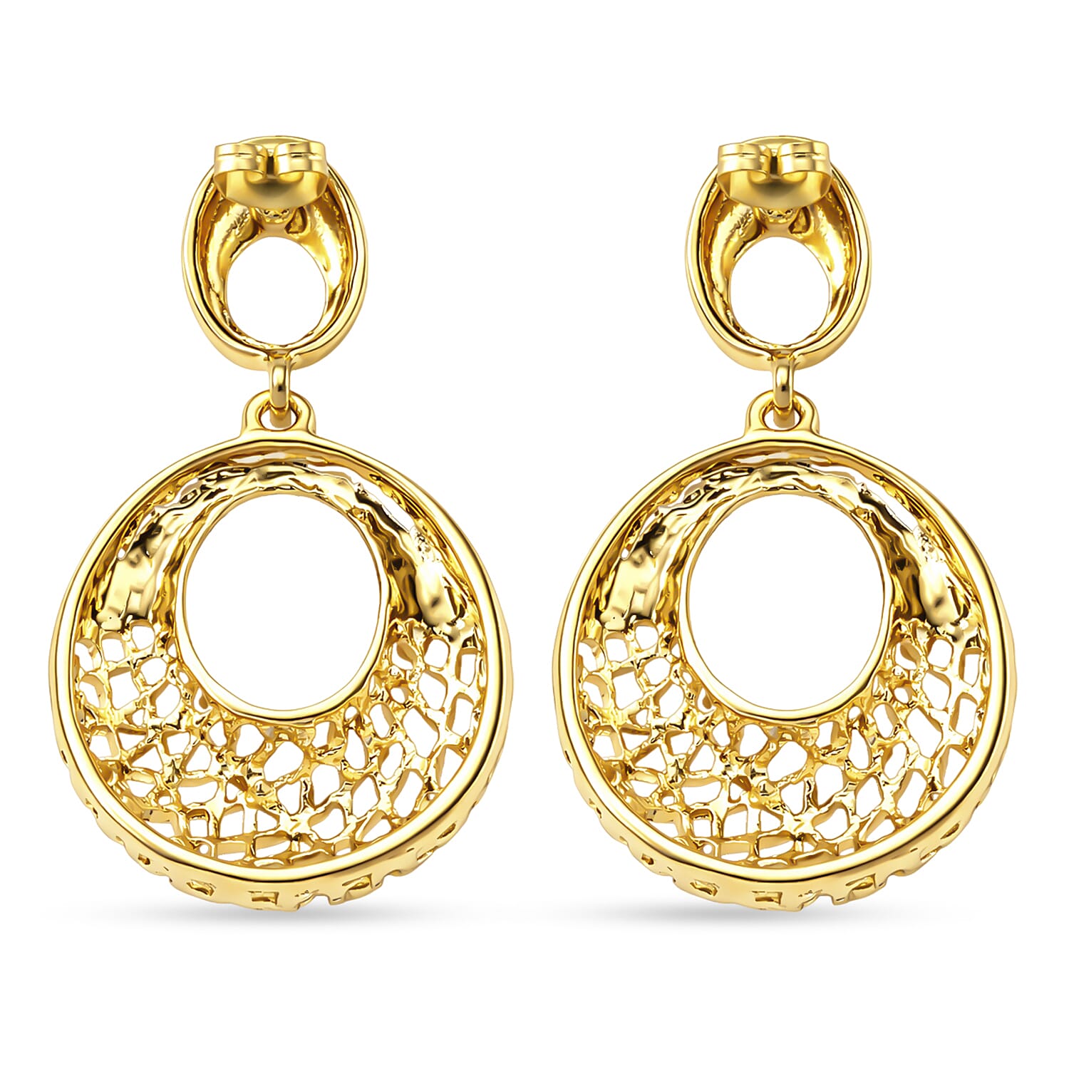 Set of 2 - Necklace (Size - 20-2) & Earring with Push Back in Yellow Gold Tone