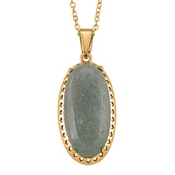 Green Aventurine Pendant with Chain (Size 19-2 Ext) 25.00 Ct.