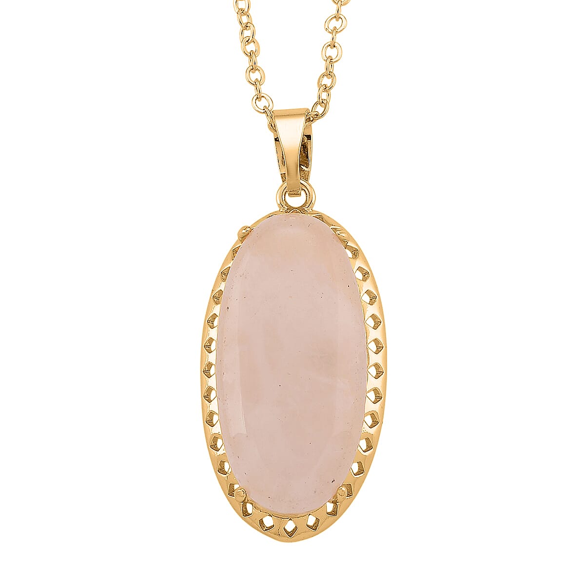 Rose Quartz Pendant with Chain (Size 19-2 Ext) 25.00 Ct.