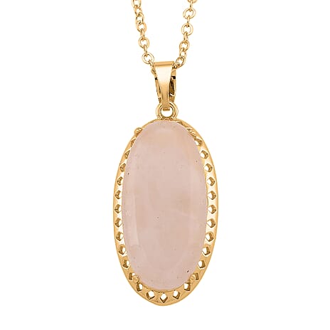 Rose Quartz Pendant with Chain (Size 19-2 Ext) 25.00 Ct.