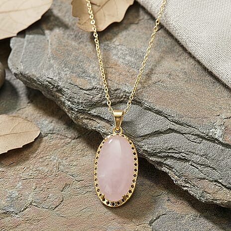 Rose Quartz Pendant with Chain (Size 19-2 Ext) 25.00 Ct.