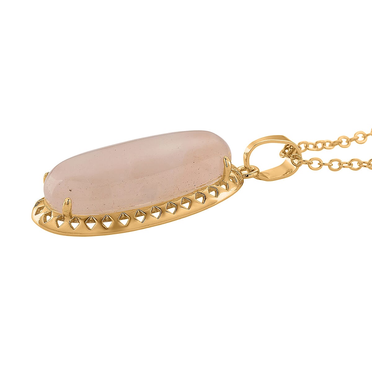 Rose Quartz Pendant with Chain (Size 19-2 Ext) 25.00 Ct.