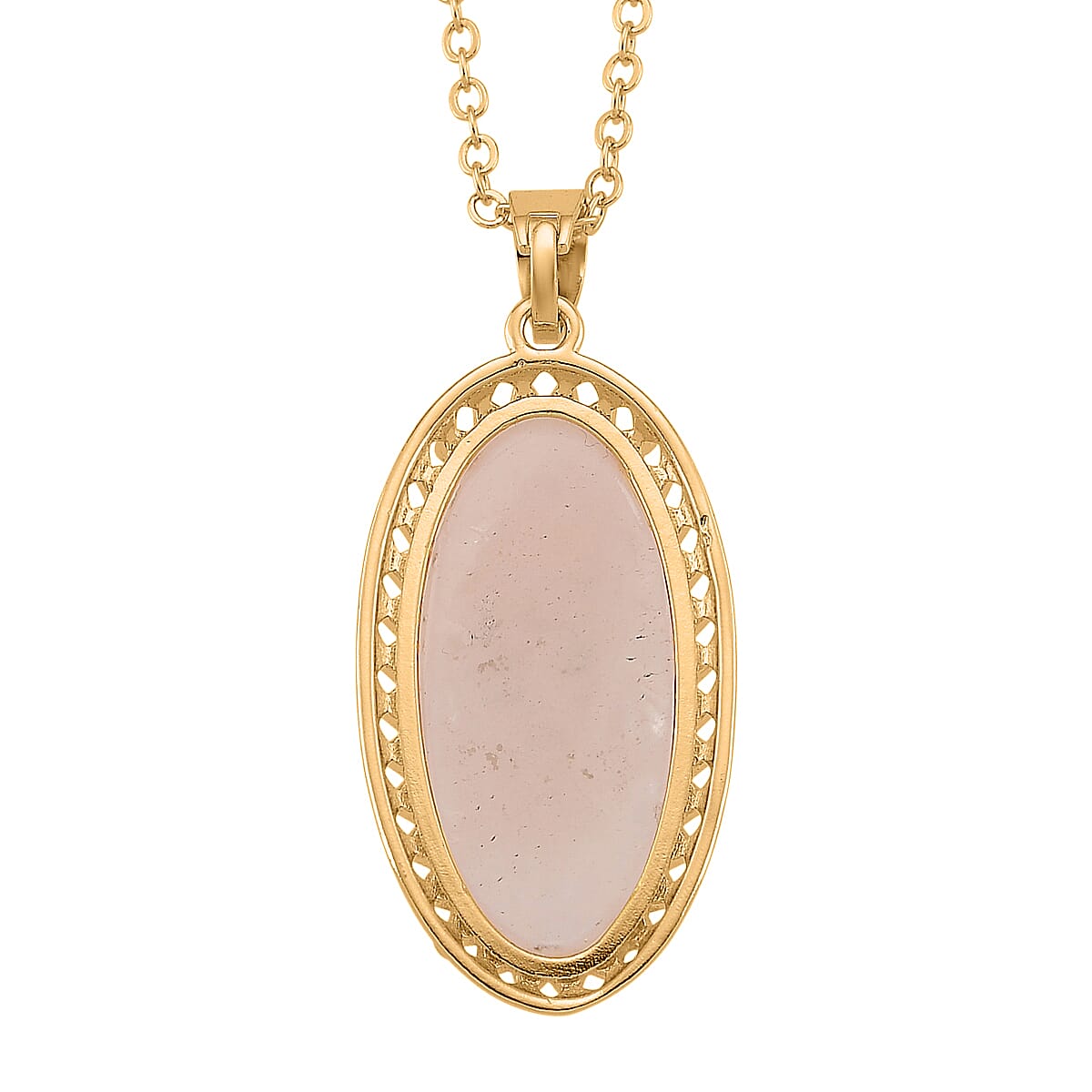Rose Quartz Pendant with Chain (Size 19-2 Ext) 25.00 Ct.