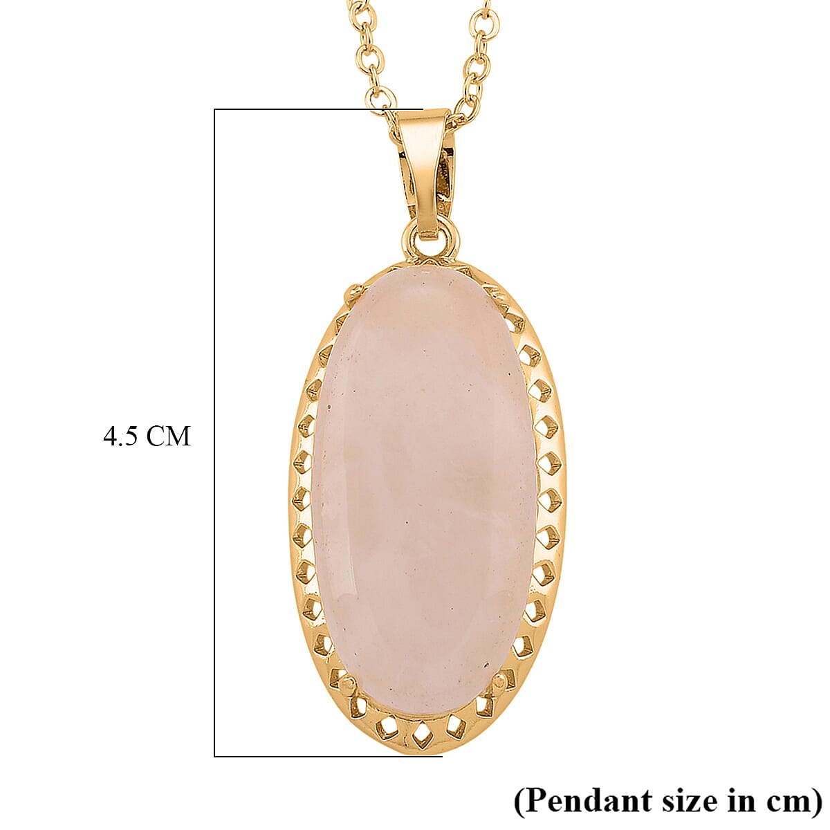 Rose Quartz Pendant with Chain (Size 19-2 Ext) 25.00 Ct.