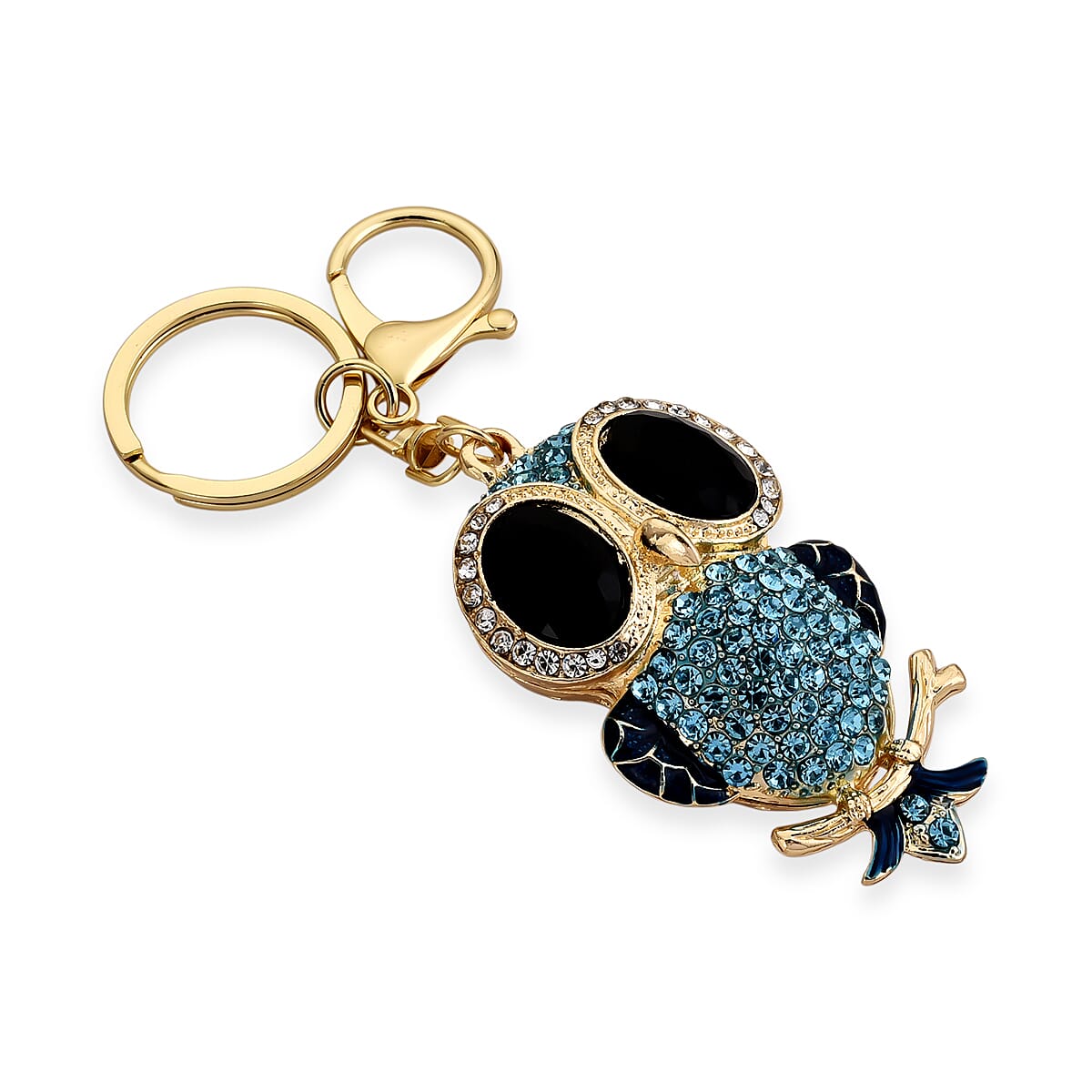 Set of 2 - Multi Colour Crystal Keychain in Christmas & Owl Design