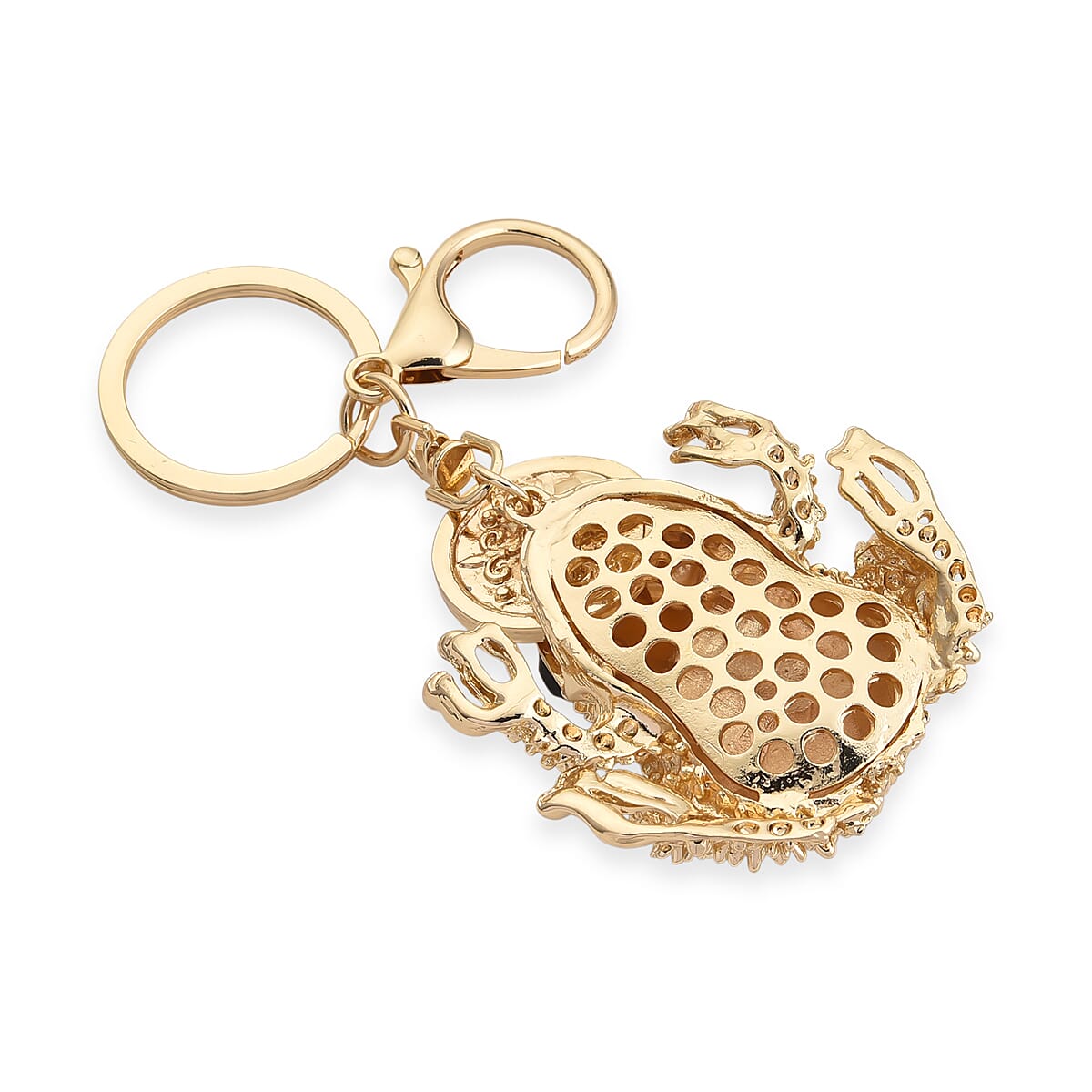 Set of 2 - Multi-Colour Crystal Keychain in Frog & Elephant Design