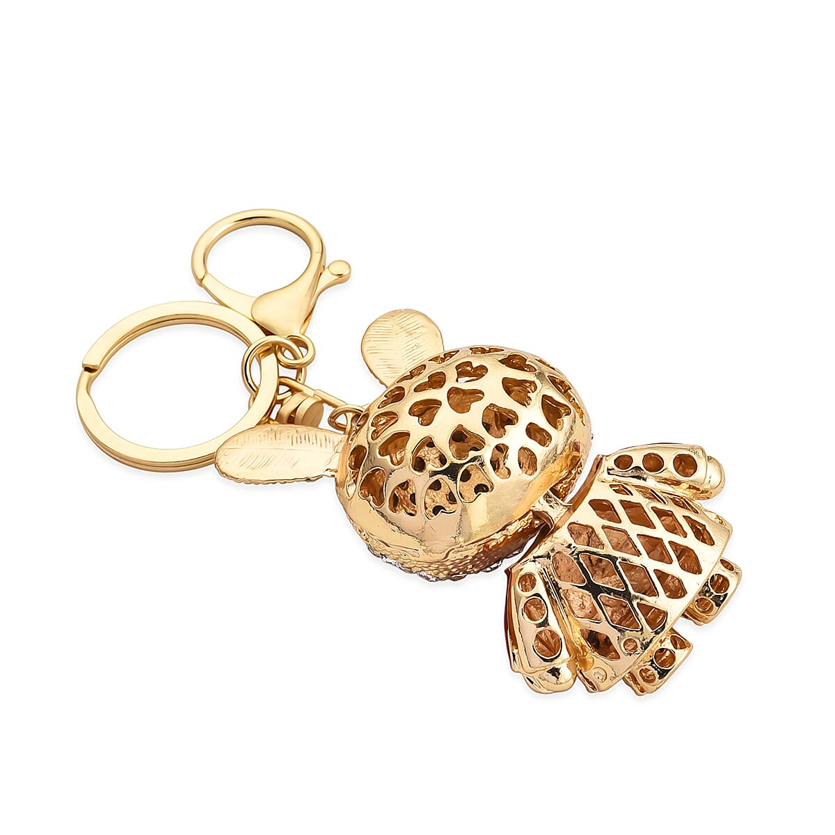 Set of 2 - Multi-Color Crystal Keychain in Tortoise & Rabbit Design