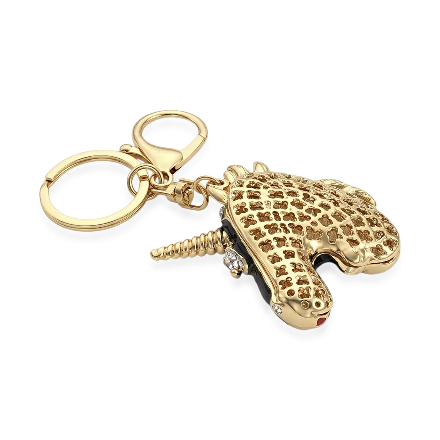 Set of 2 - Multi-Color Crystal Keychain in Unicorn & Dragon Design