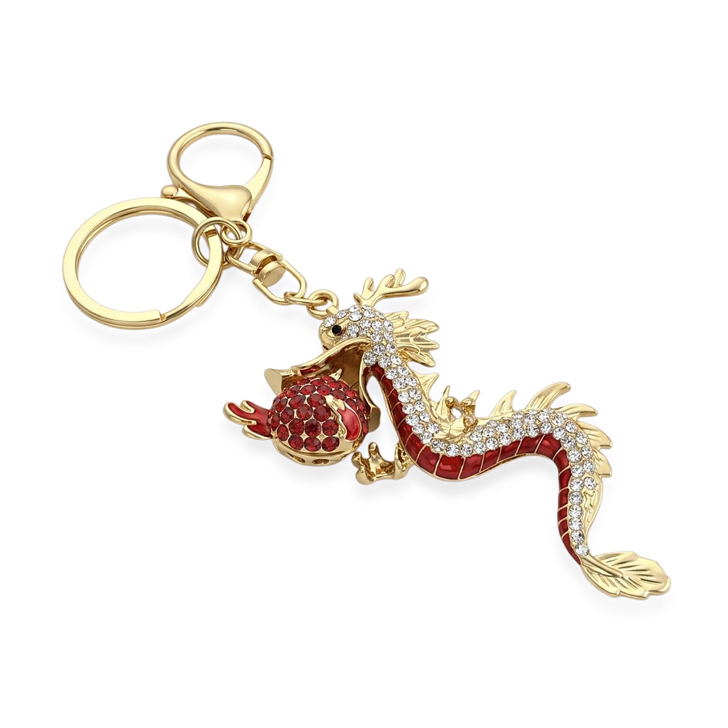 Set of 2 - Multi-Color Crystal Keychain in Unicorn & Dragon Design