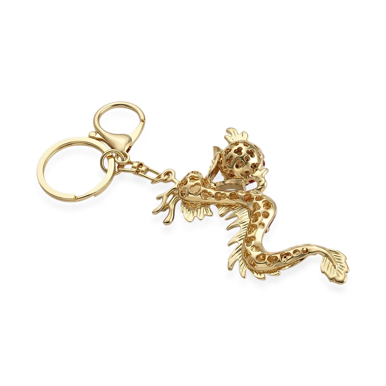 Set of 2 - Multi-Color Crystal Keychain in Unicorn & Dragon Design