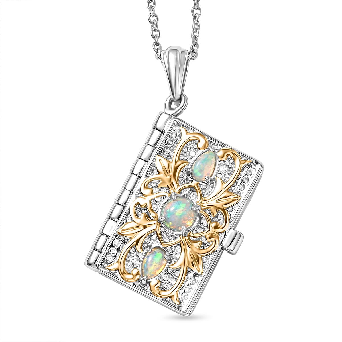 EverTrue Ethiopian Opal Bible Pendant with Chain (Size 20)
