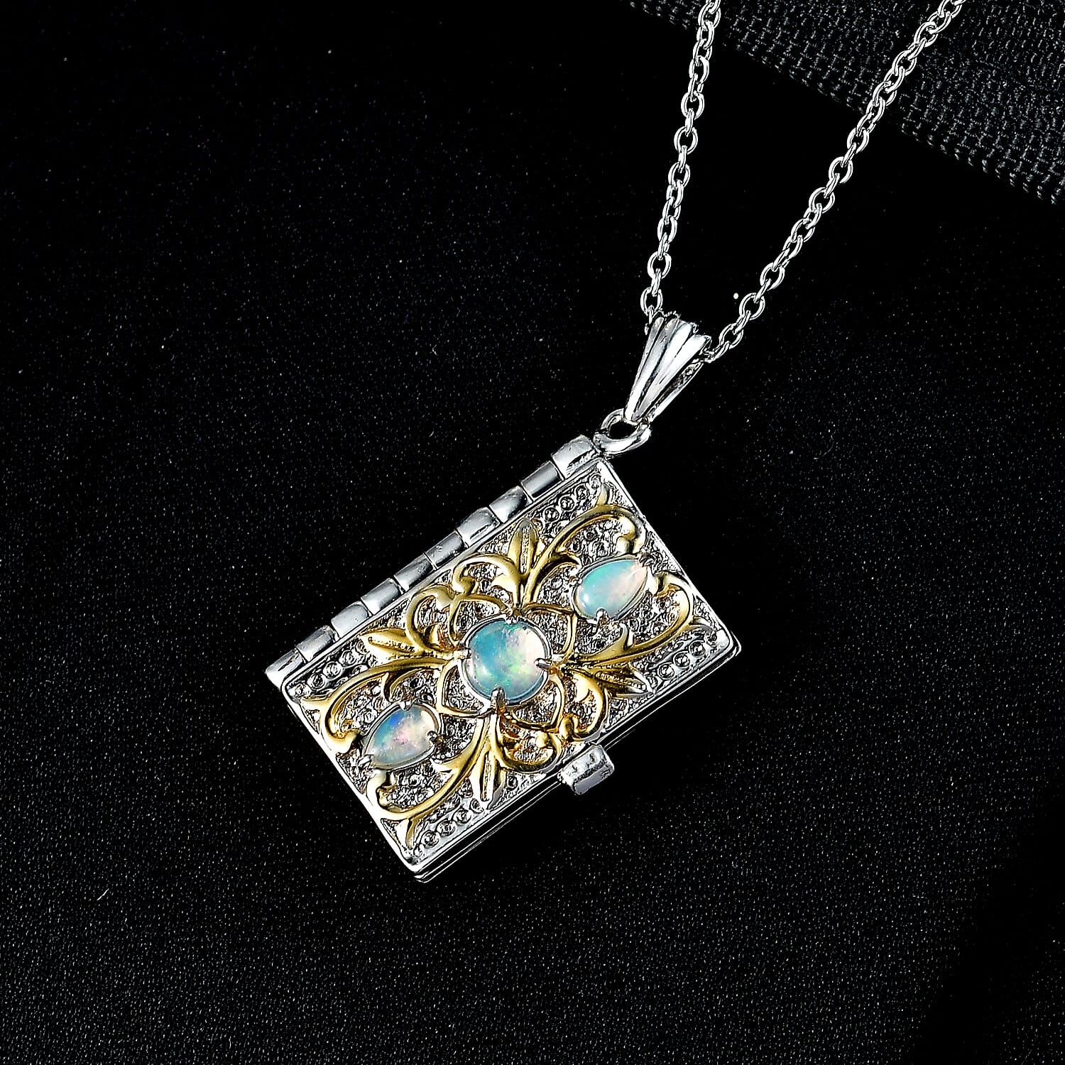 EverTrue Ethiopian Opal Bible Pendant with Chain (Size 20)