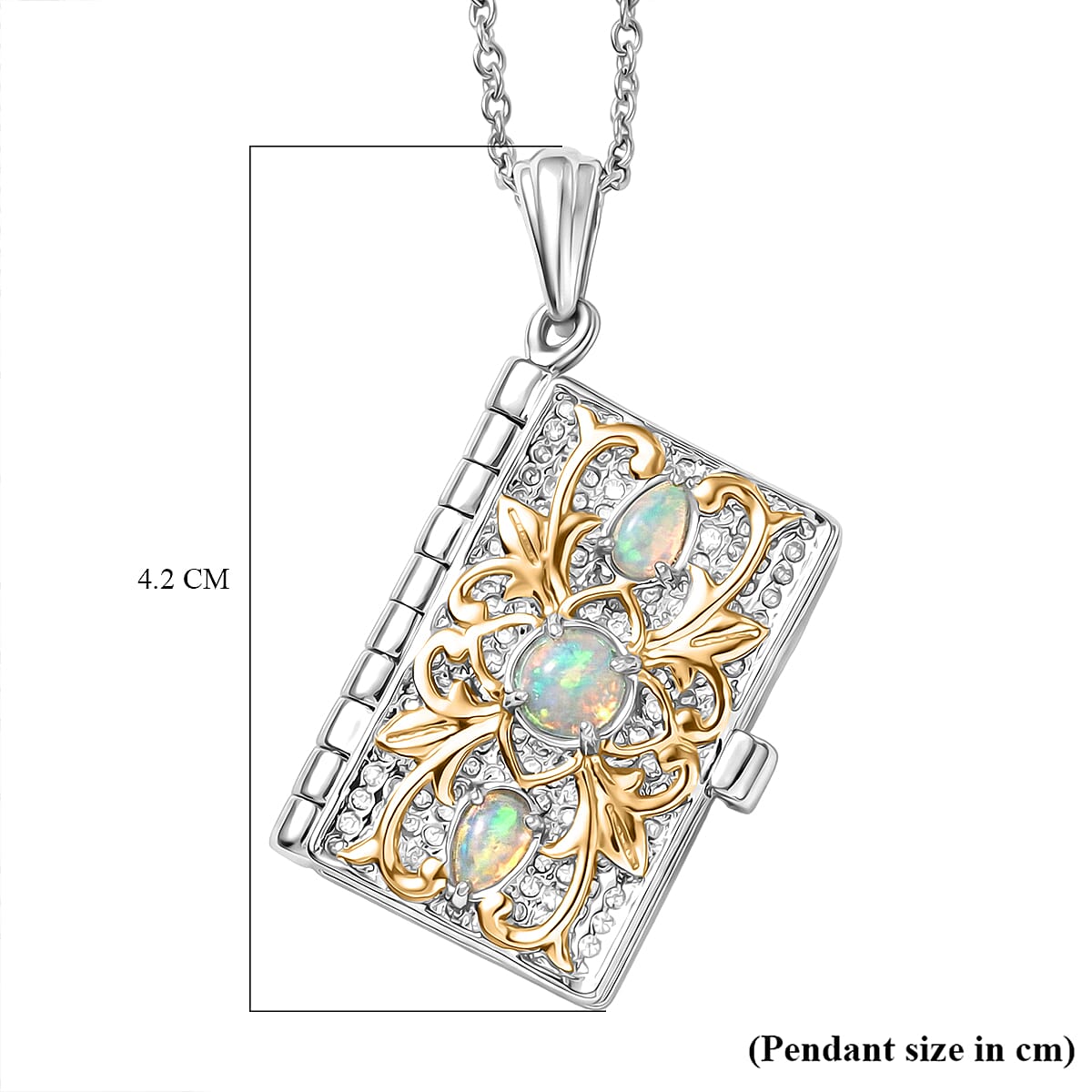 EverTrue Ethiopian Opal Bible Pendant with Chain (Size 20)