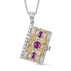 EverTrue African Ruby Bible Pendant with Chain (Size 20) 1.64 Ct.