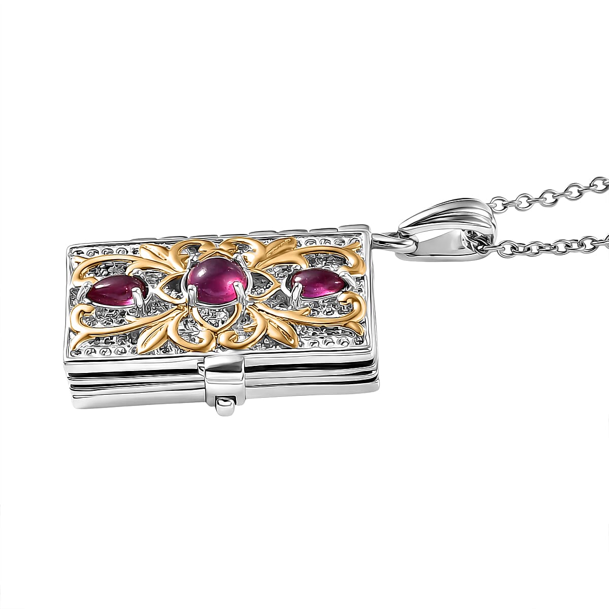 EverTrue African Ruby Bible Pendant with Chain (Size 20) 1.64 Ct.