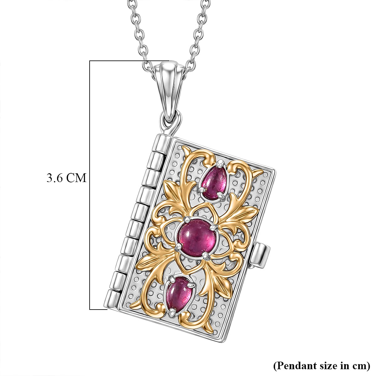 EverTrue African Ruby Bible Pendant with Chain (Size 20) 1.64 Ct.