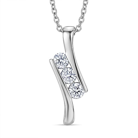 Moissanite S-Curve Pendant with Chain (Size 20)