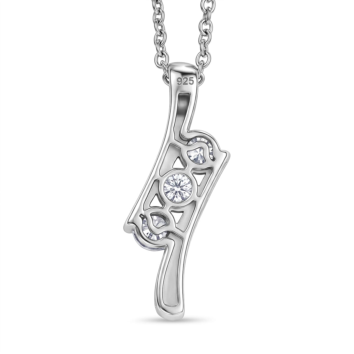 Moissanite S-Curve Pendant with Chain (Size 20)
