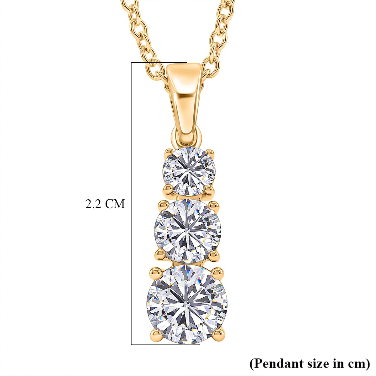 Moissanite Gold Over Sterling Silver Pendant with Chain (Size 20) 1.44 Ct.