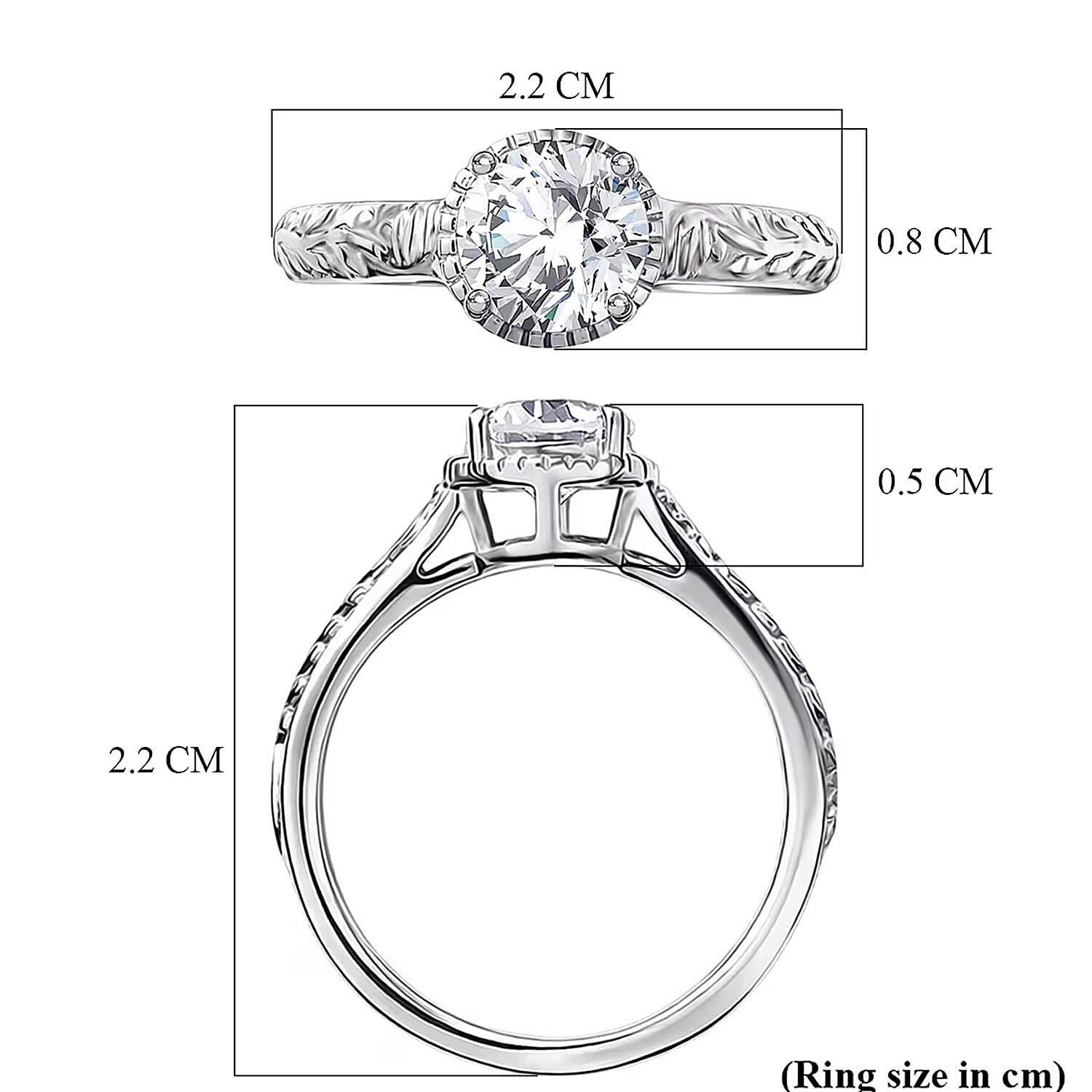 Set of 2 - D'Joy Moissanite Band Ring in Sterling Silver
