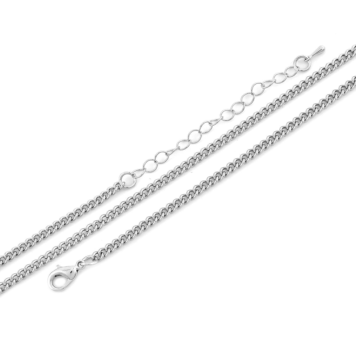 Multi Colour Austrian Crystal Bunny Pendant Cum Brooch with Chain (Size 29-2 EXT) - Silver