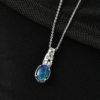 https://tjcuk.sirv.com/Products/44/4/4449518/Boulder-Opal-Triplet-Moissanite-Pendant-with-Chain-Size-20-in-Rhodium-_4449518_1.jpg?w=342&h=342