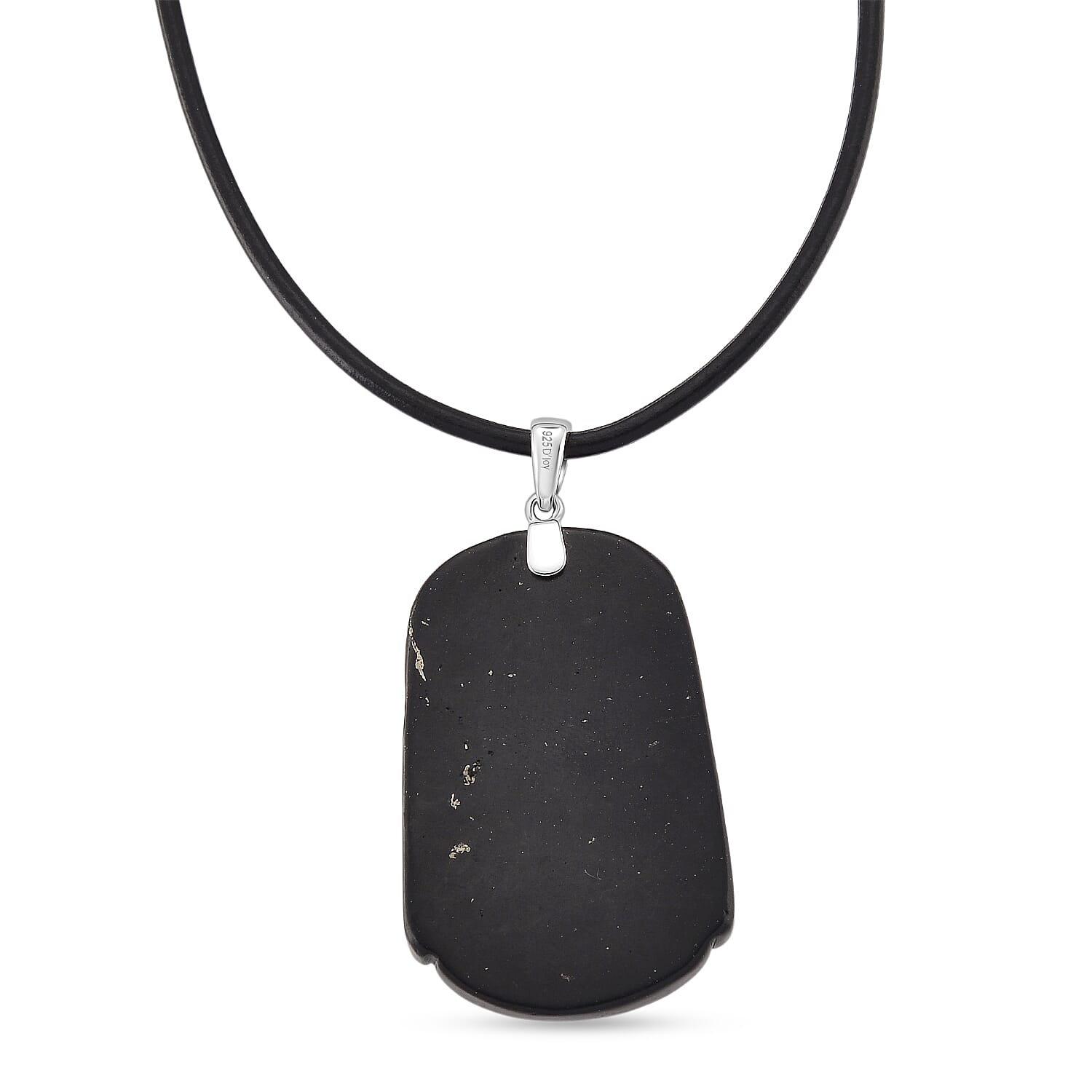 Natural Shungite Carved Pheonix Sterling Silver Pendant with Chain (Size - 20) 95.00 Ct.