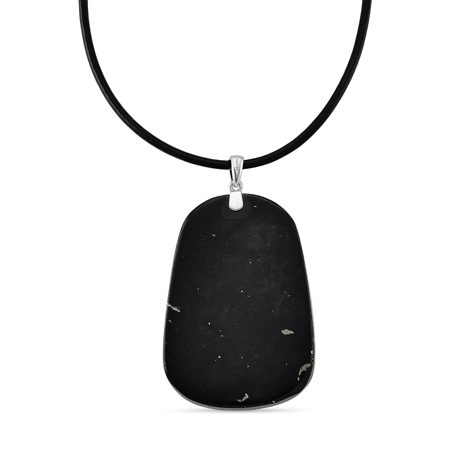 Natural Shungite Carved Dragon Sterling Silver Pendant with Chain (Size - 20) 95.00 Ct. Symbolizes power, wisdom, and protection