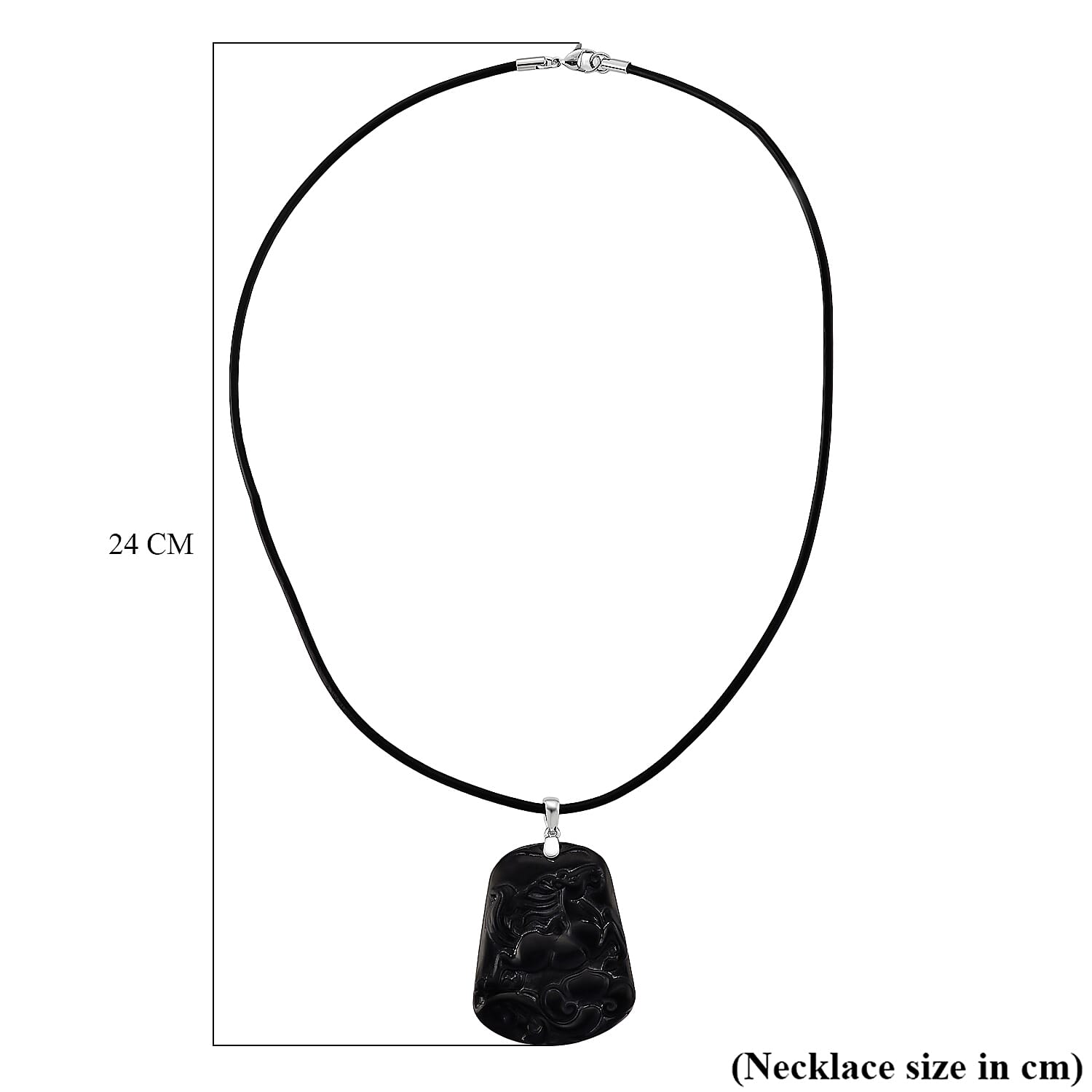 Natural Shungite Carved Horse Sterling Silver Pendant with Chain (Size - 20) 95.00 Ct. Symbolizing freedom, strength, and nobility