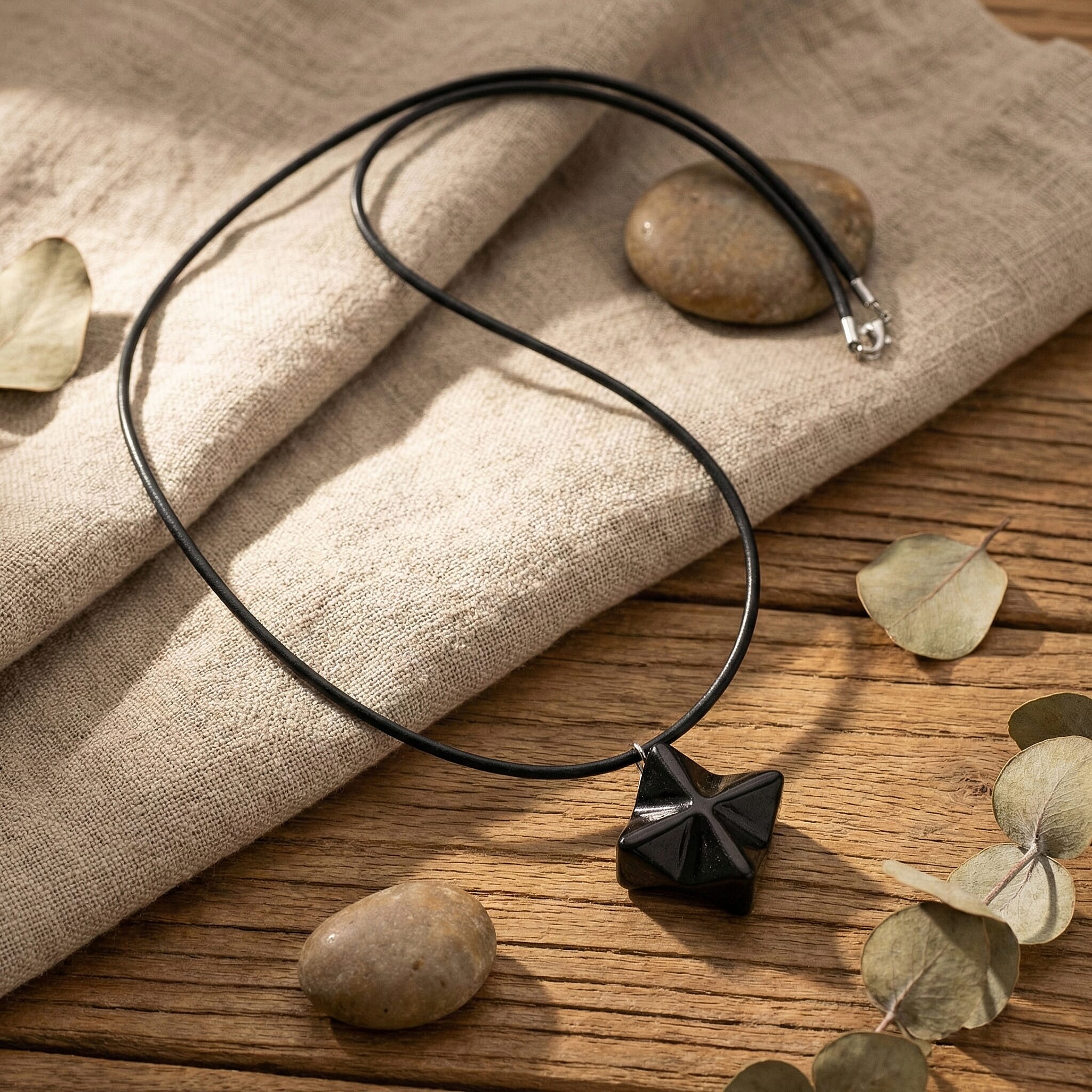 Shungite Rhodium Overlay Pendant with Chain (Size - 20) 115.00 Ct.